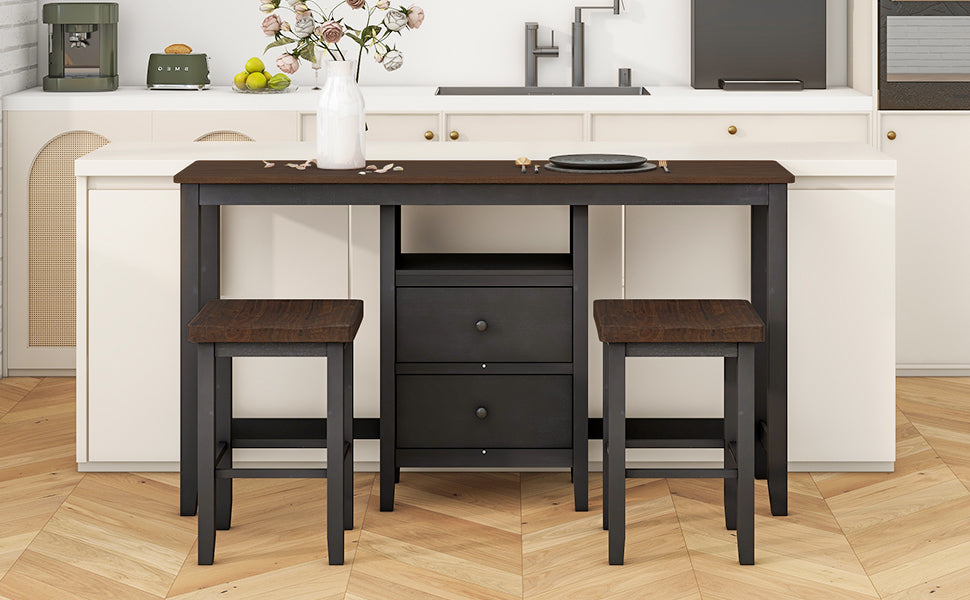 Farmhouse 3-Piece Counter Height Dining Set