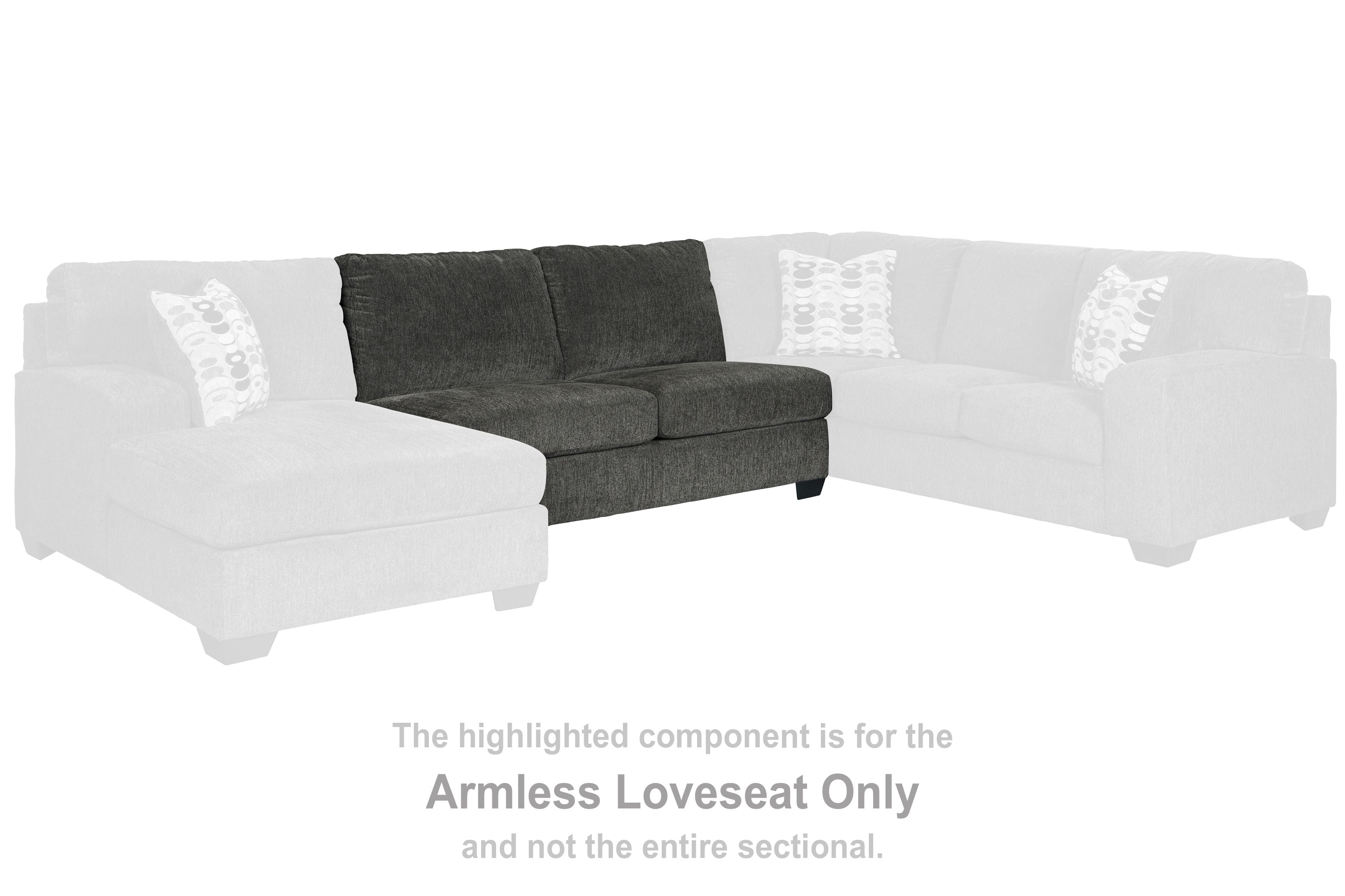 Ballinasloe - Smoke - Armless Loveseat