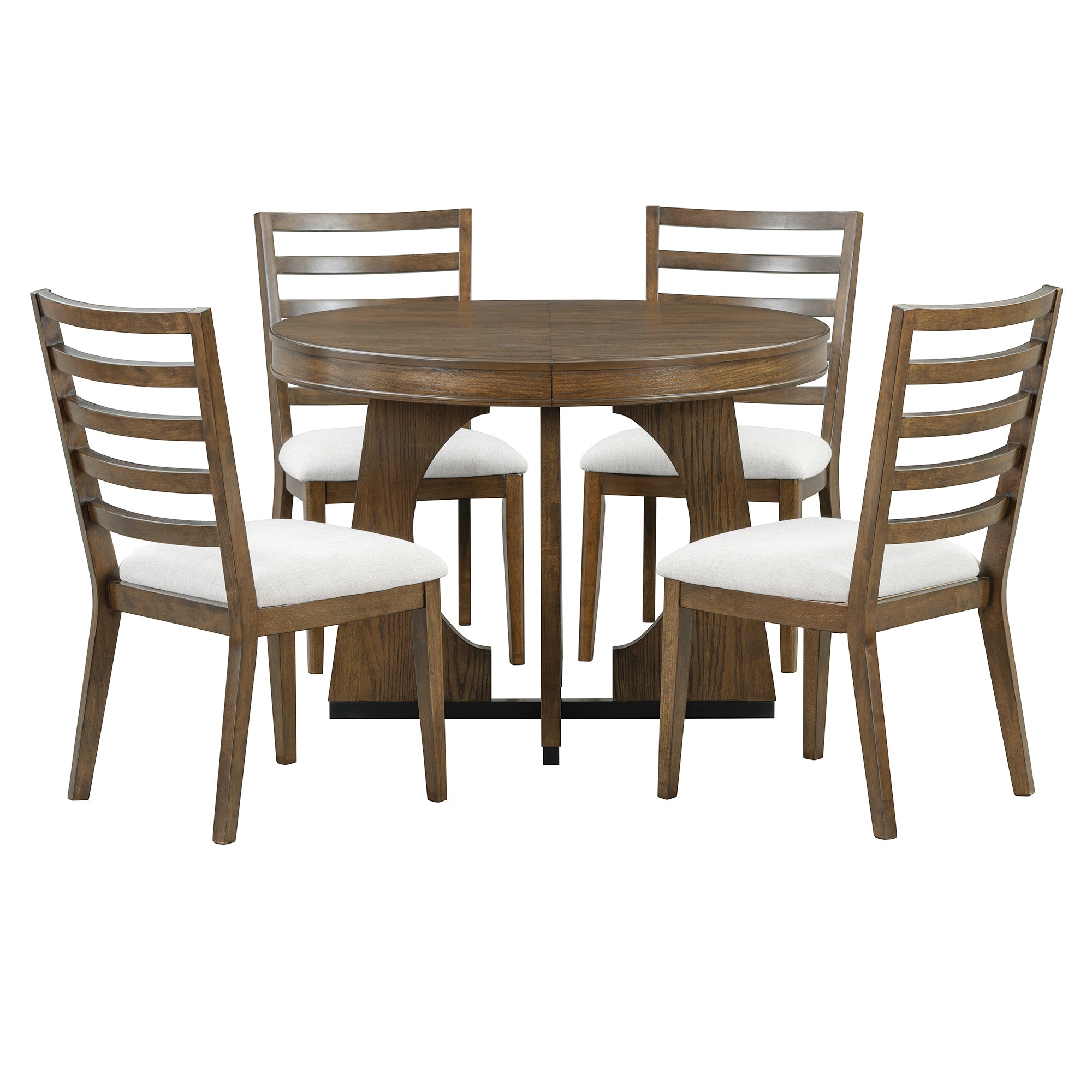 5-Pc Retro Rustic Dining Set (Walnut)