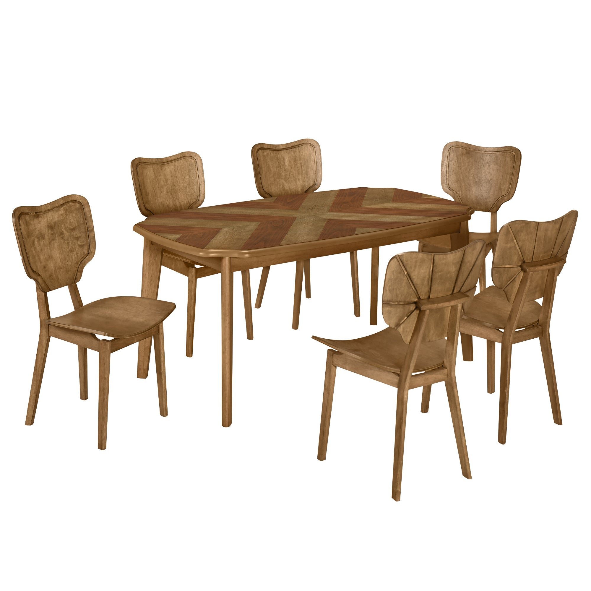 Vintage 7-Pc Dining Set, Brown