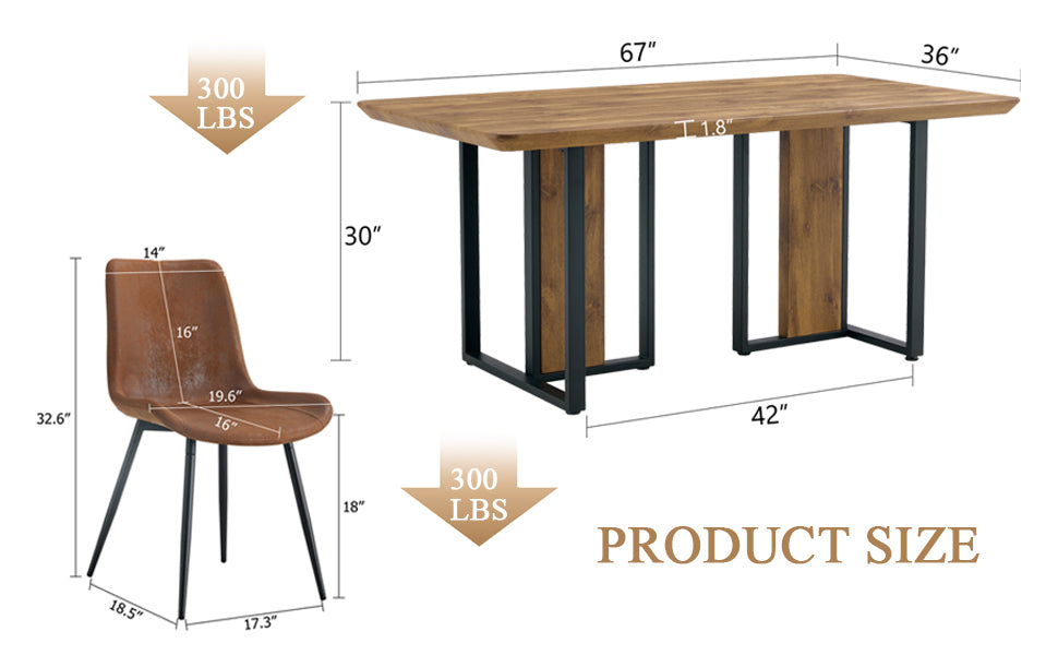70" Dining Table Set w/ 4 Chairs