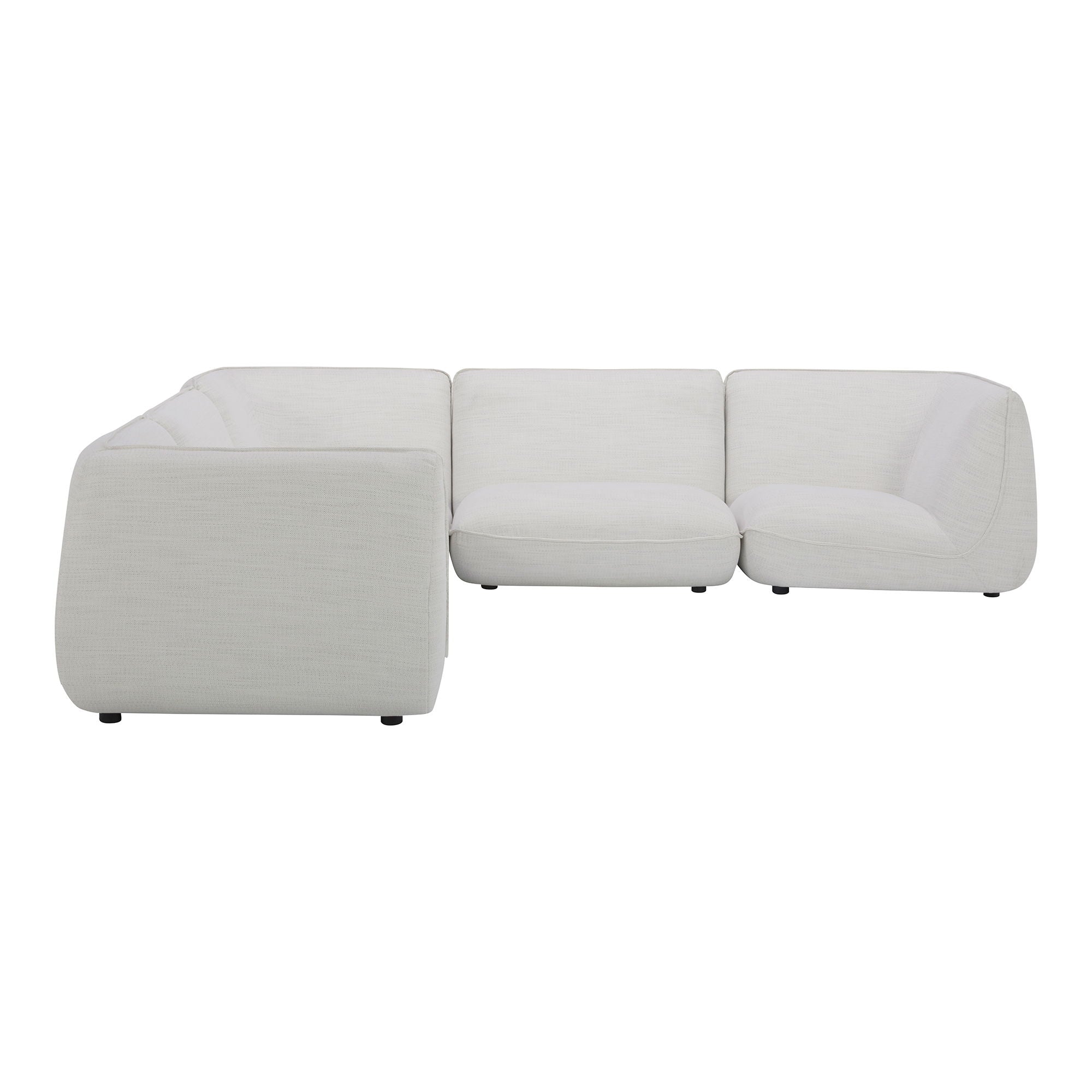Zeppelin Classic White Modular L-Sectional - Modern Comfort-Stationary Sectionals-American Furniture Outlet