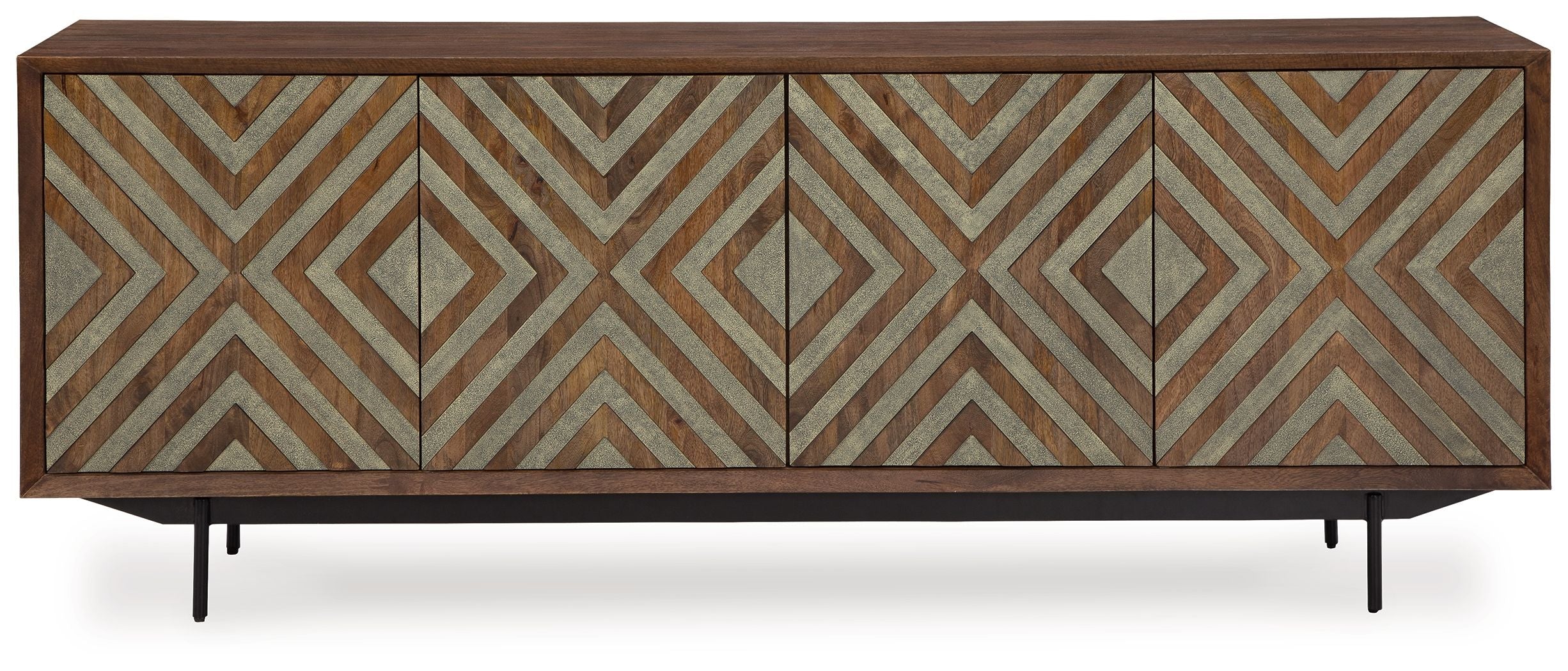 Dreggan - Brown / Gold Finish - Accent Cabinet