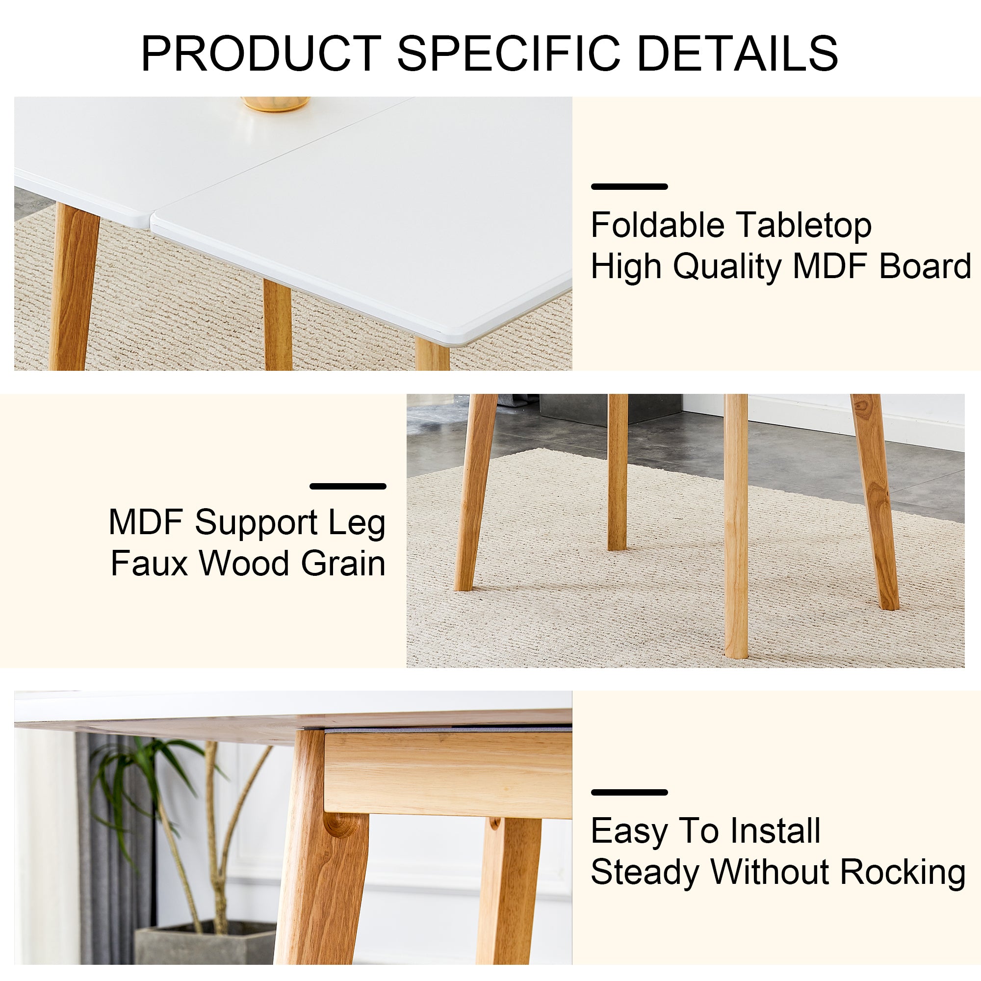 Foldable Computer Desk with 4 Chairs - ZD-1545 SC-003