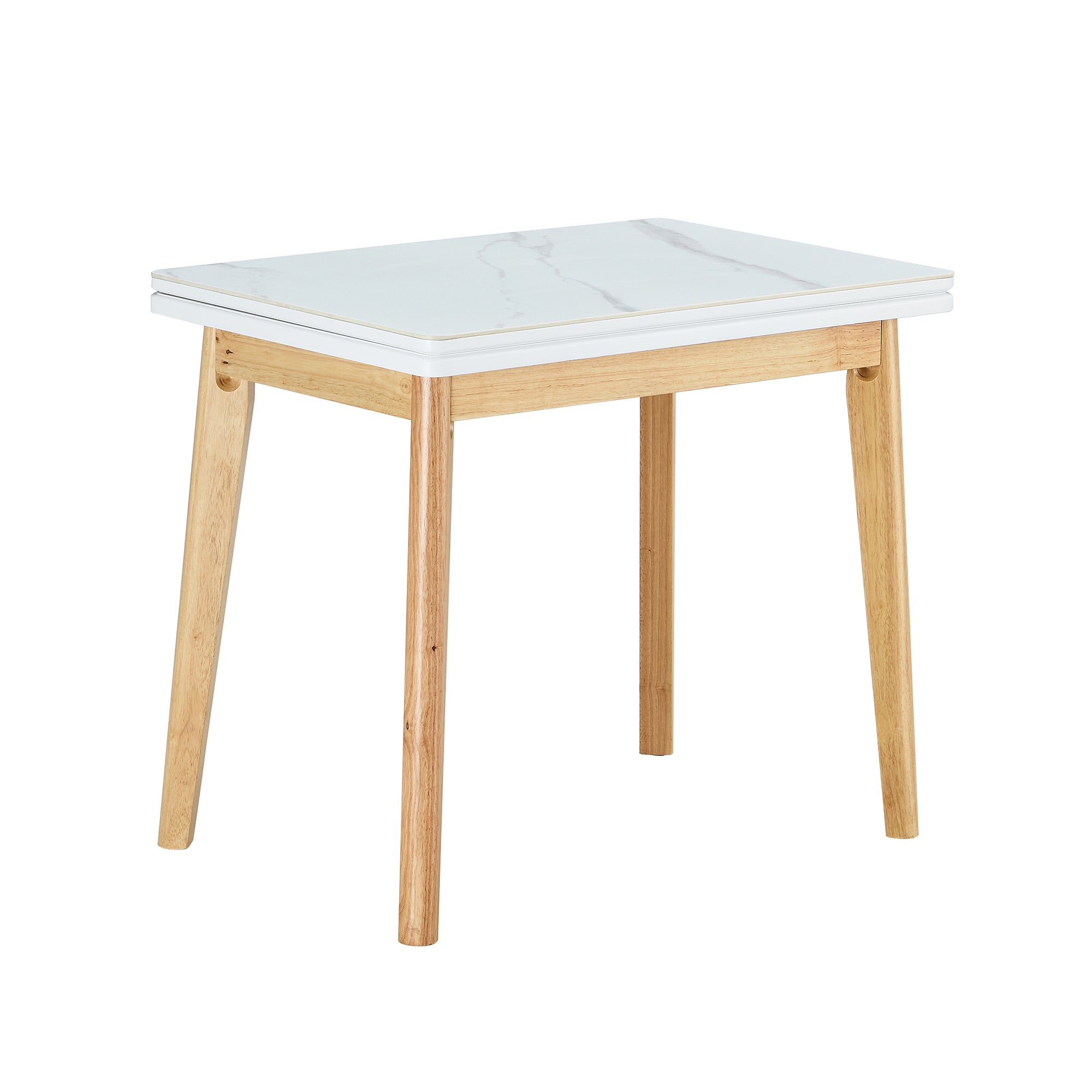 Foldable Sintered Stone Table - Rubber Wood Legs