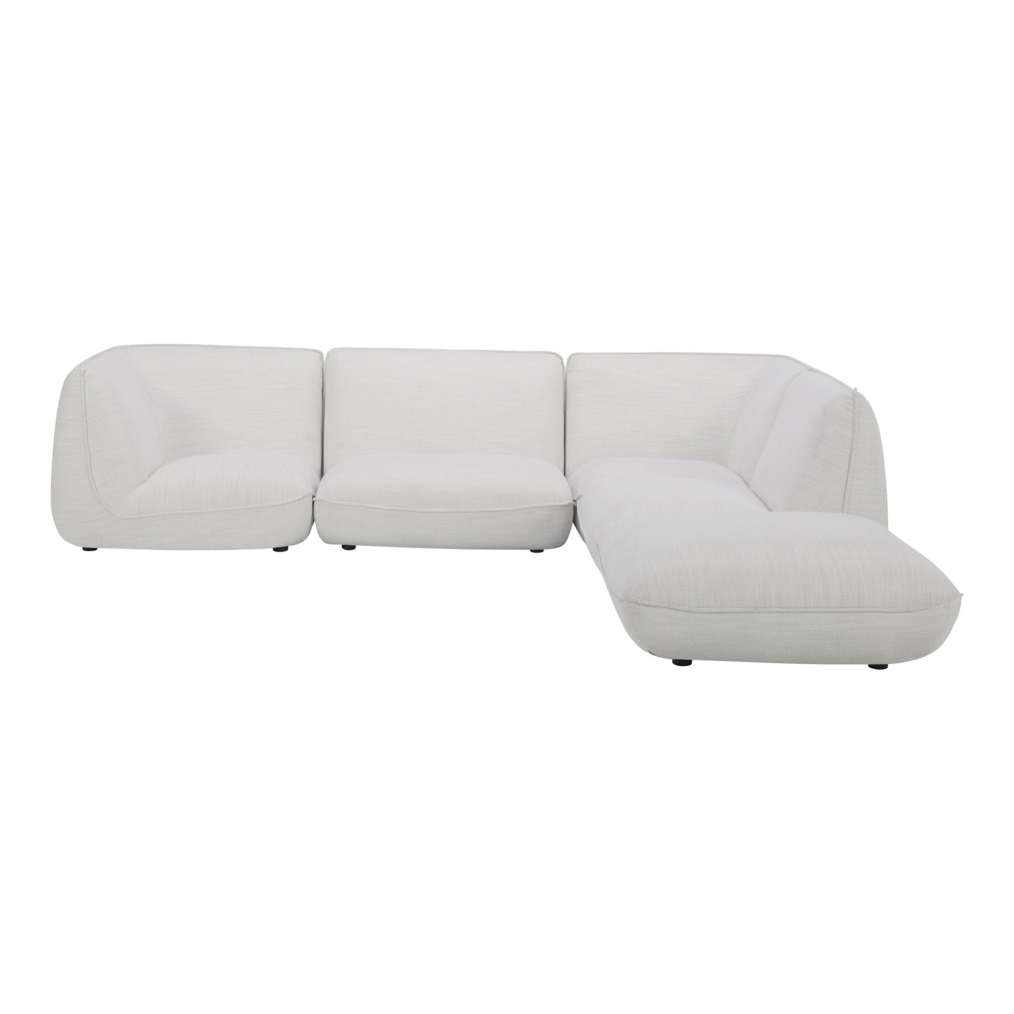 Zeppelin White Retro Modular Sectional - Lounge in Style-Stationary Sectionals-American Furniture Outlet