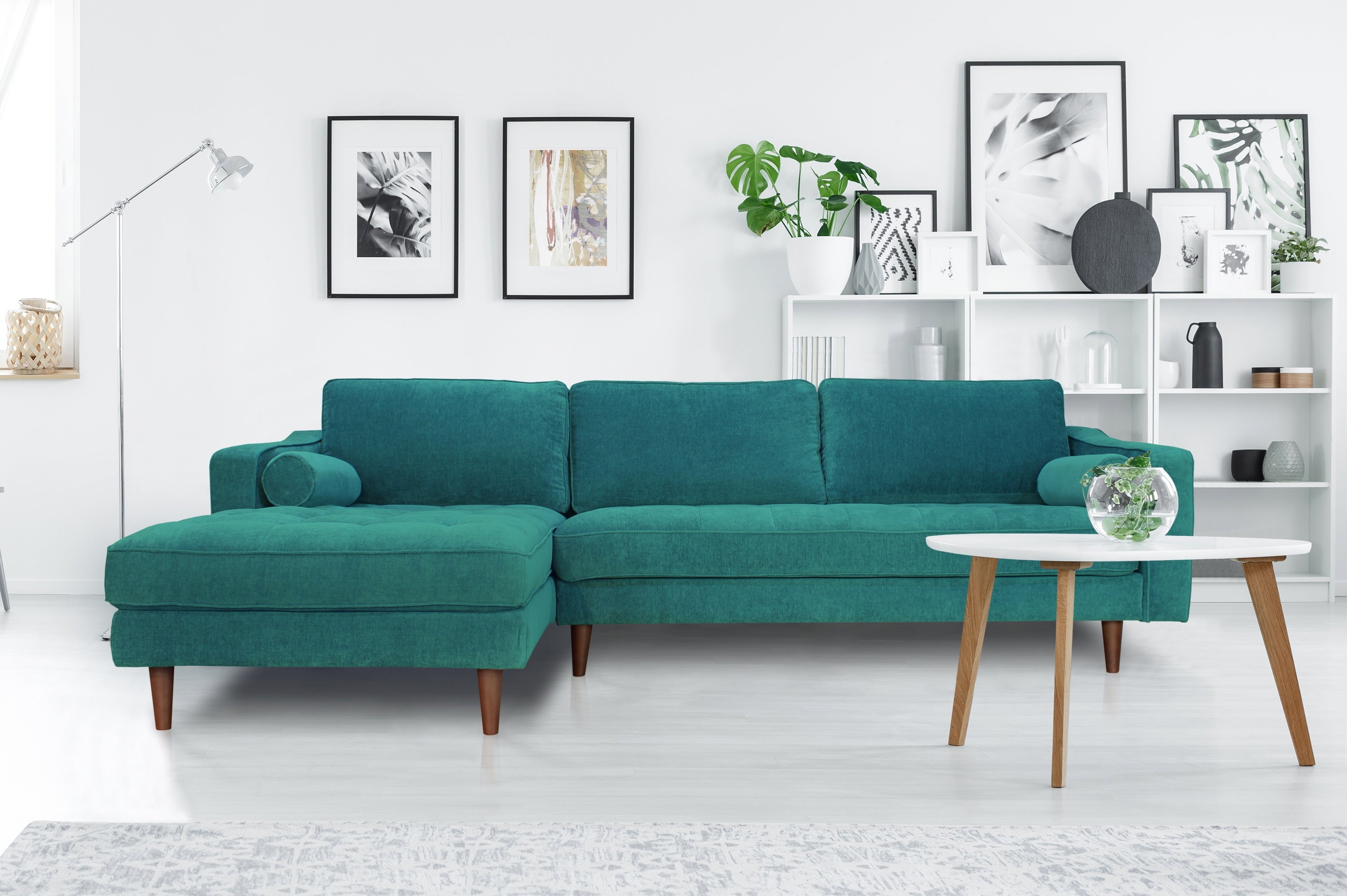 Anderson LAF Sectional Sofa - Turquoise Living Room