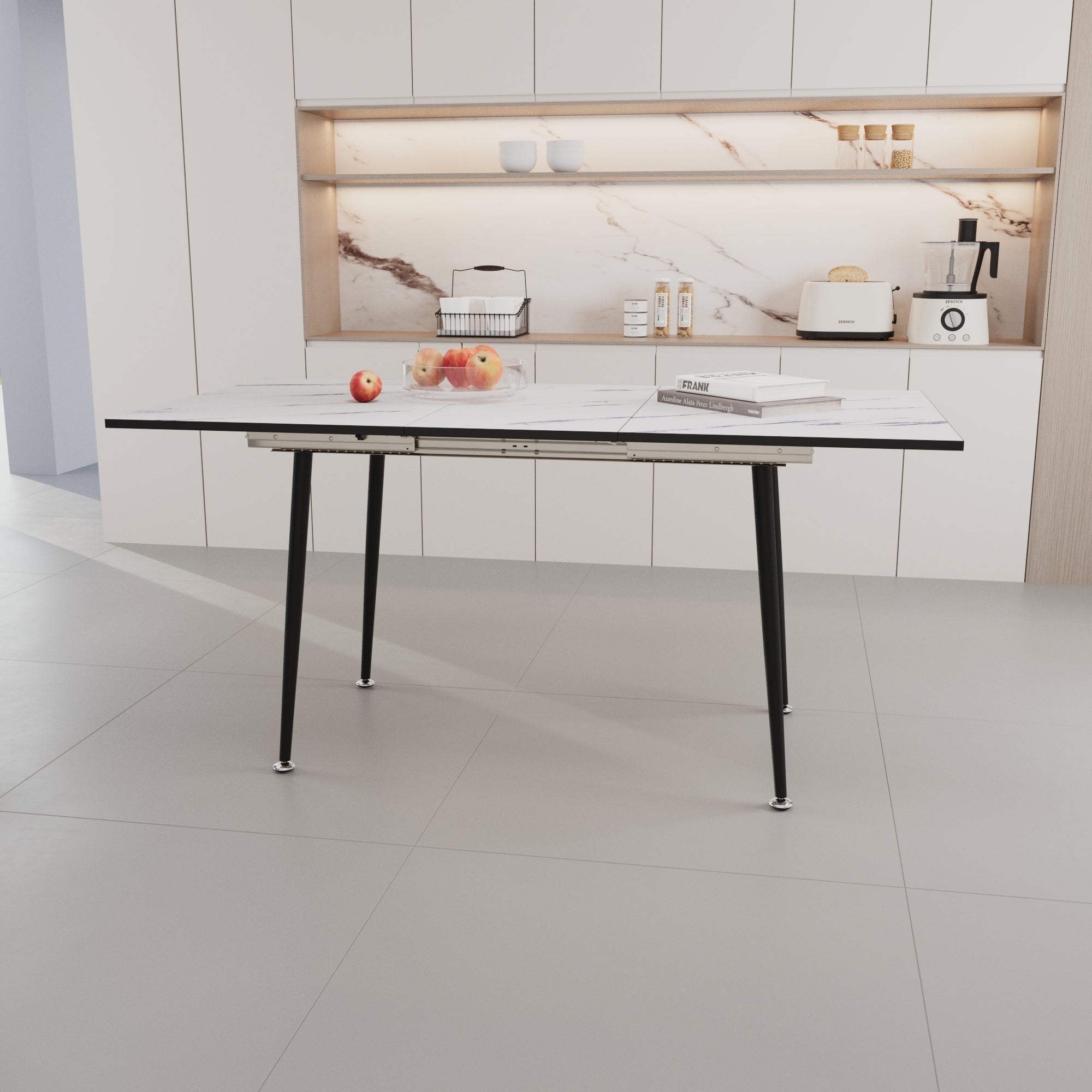 47"-63" Extendable Dining Table Set for 2-6 People