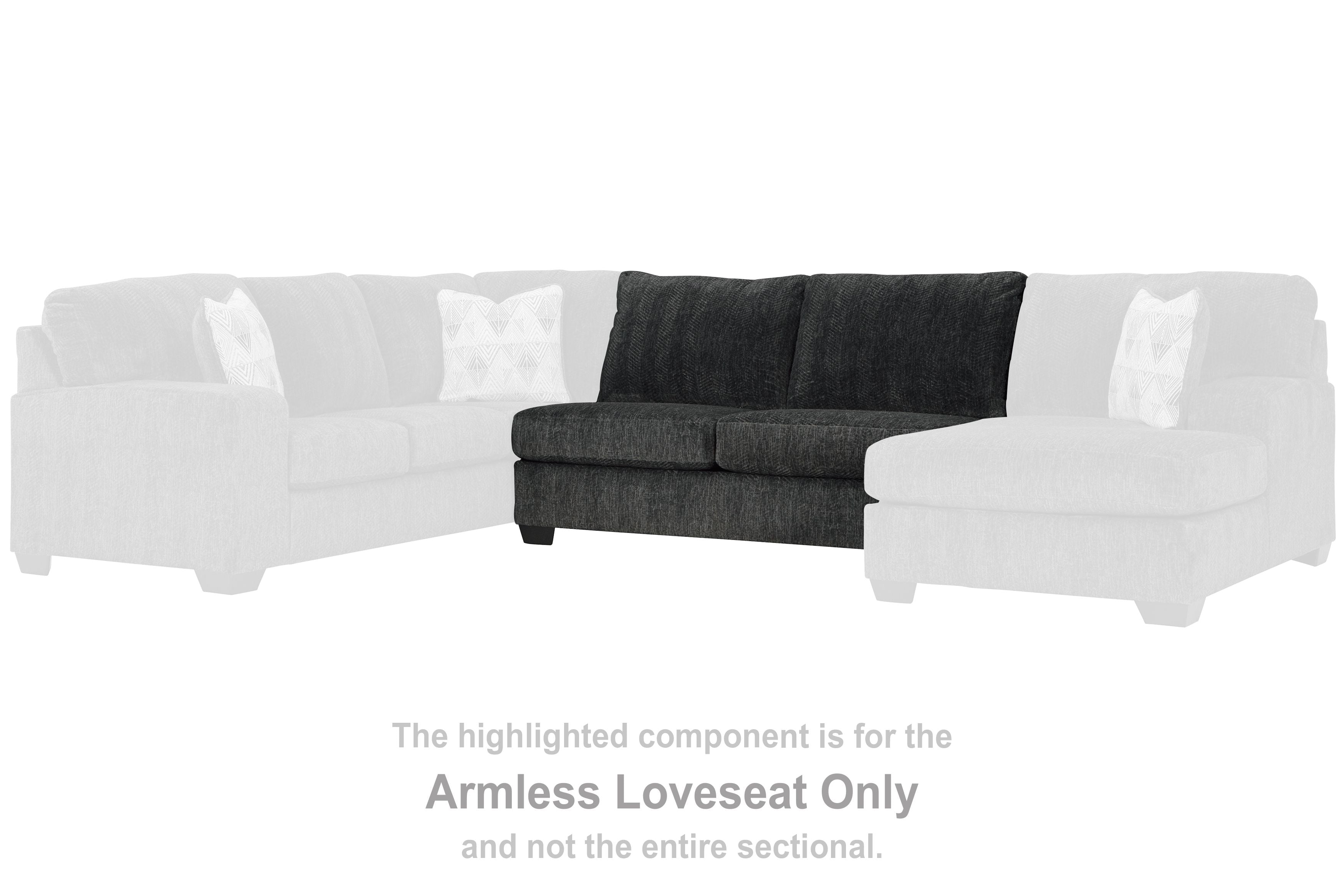 Hollyview - Shadow - Armless Loveseat