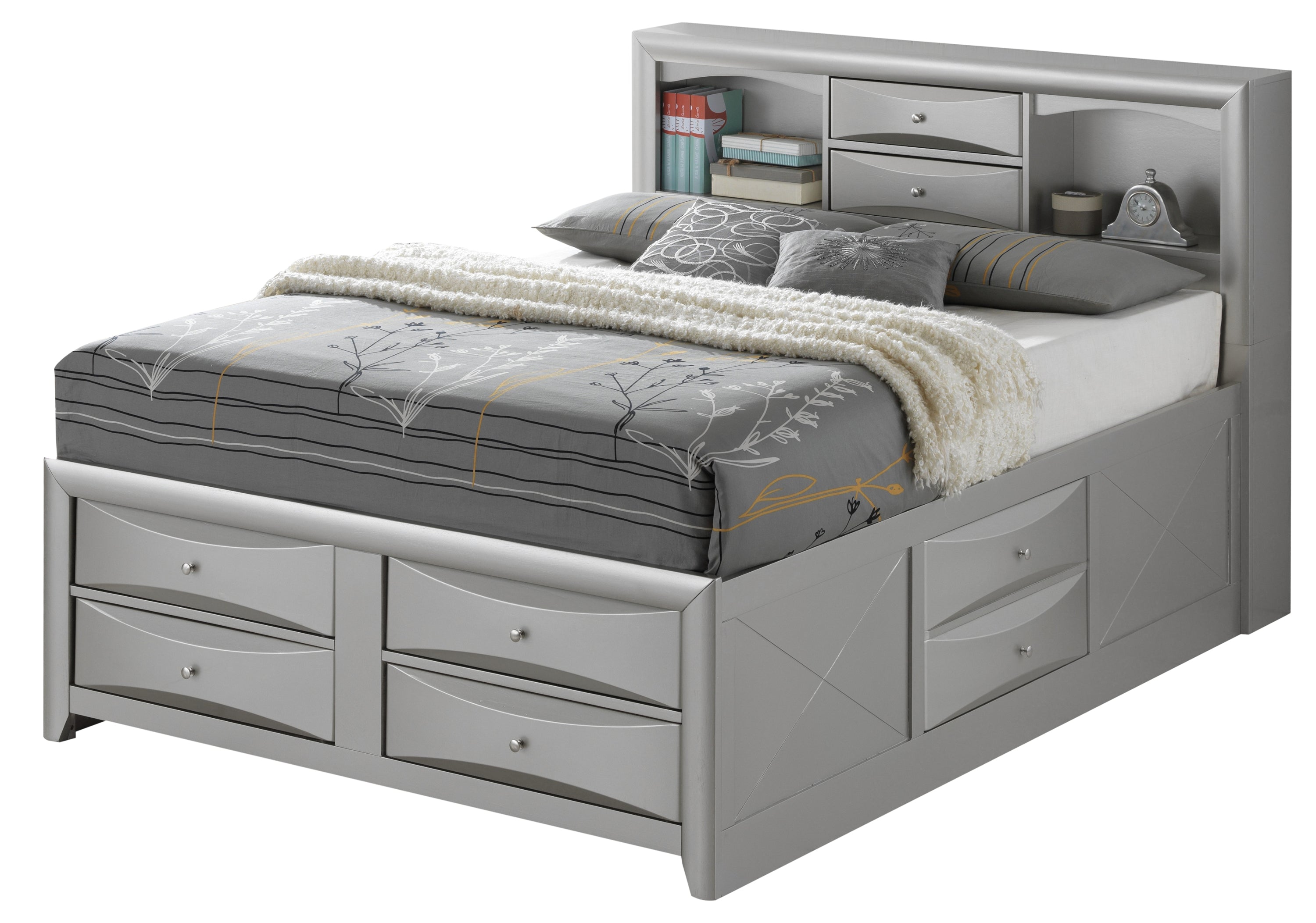Modern Stylish Full Bed: Hidden Storage & Space-Saving Design