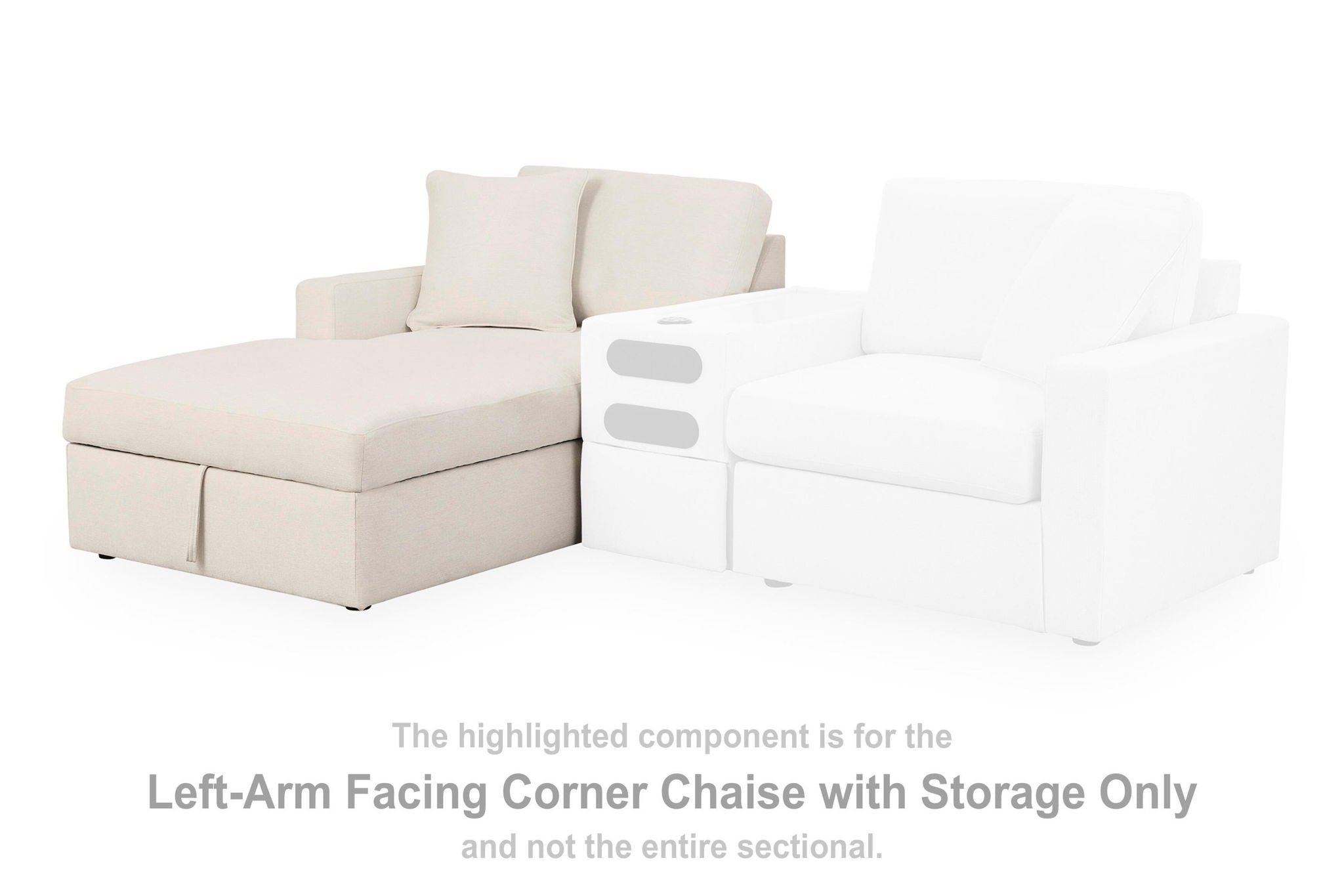 Modmax - LAF Corner Chaise With Storage - Oyster