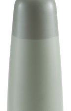 Sage green ceramic vase with smooth sides and mid-band seam detail