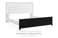 Black king panel footboard with flat top panel and rectangular frame