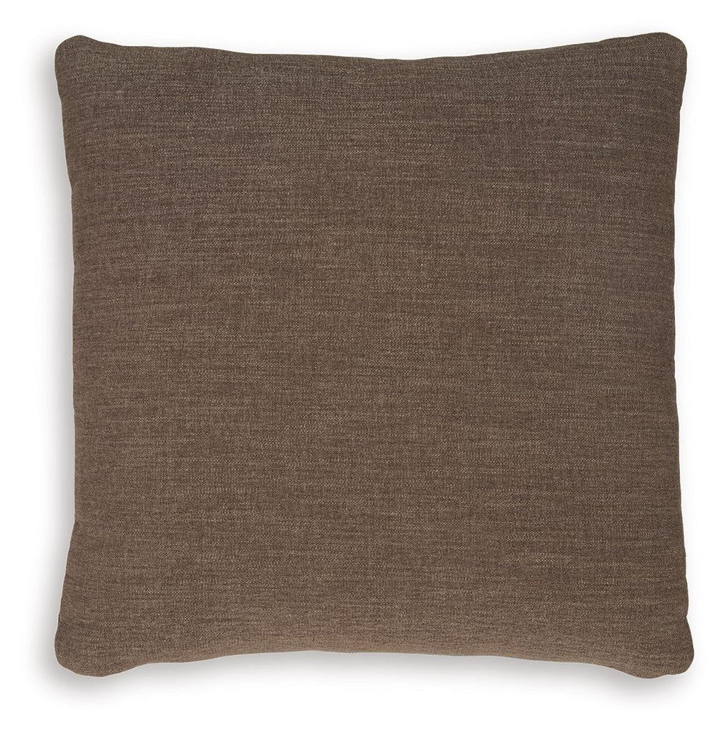 Brockbert pillow cover, dark brown square cushion with woven texture