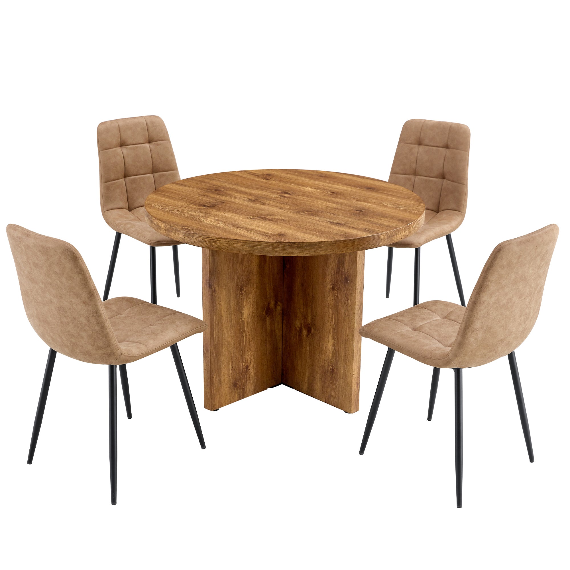 5 Pc Round Dining Table Set w/ 4 Chairs