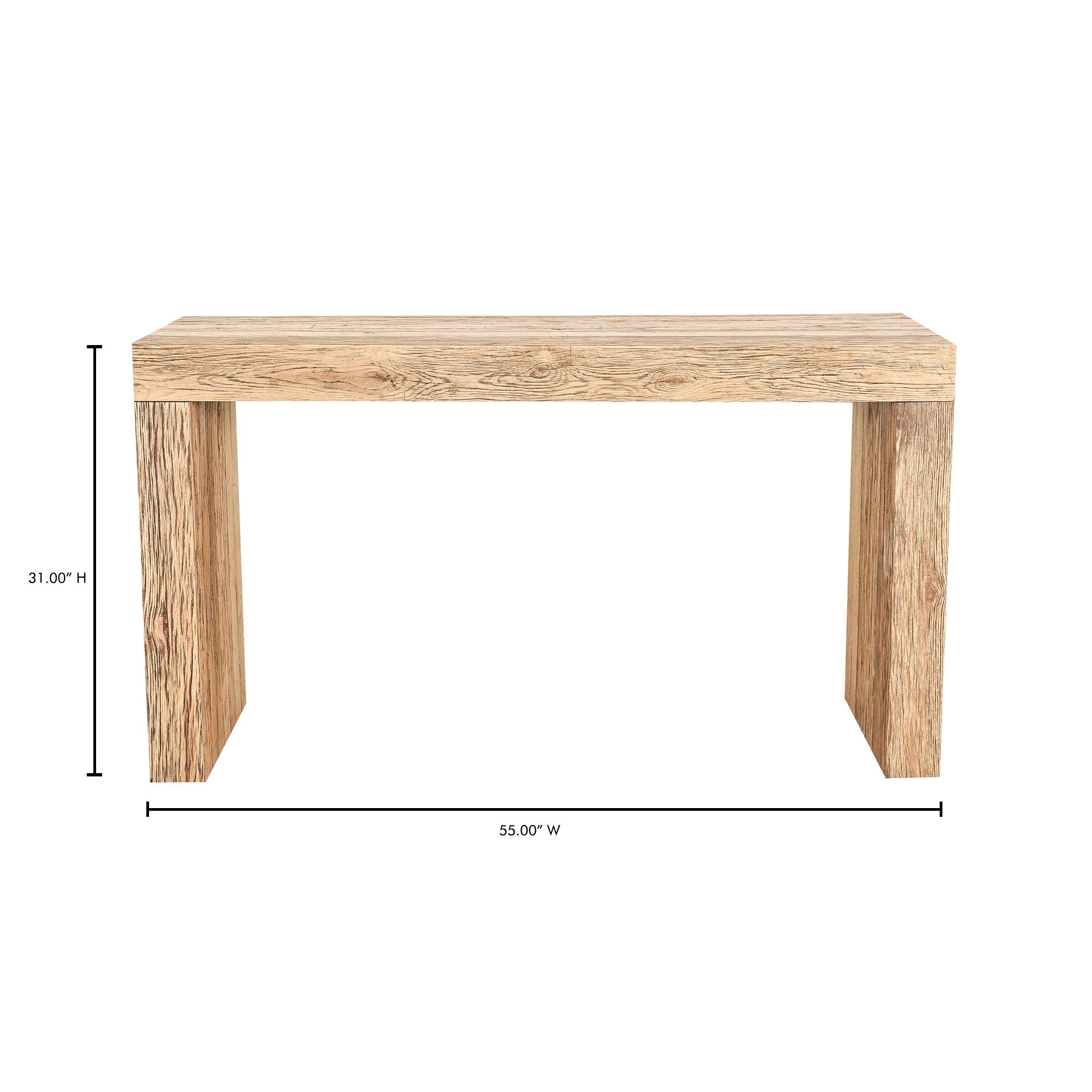 Evander - Console Table Aged Oak - Light Brown