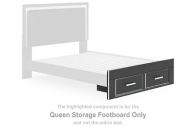 Zuraleus - Black - Queen Storage Footboard