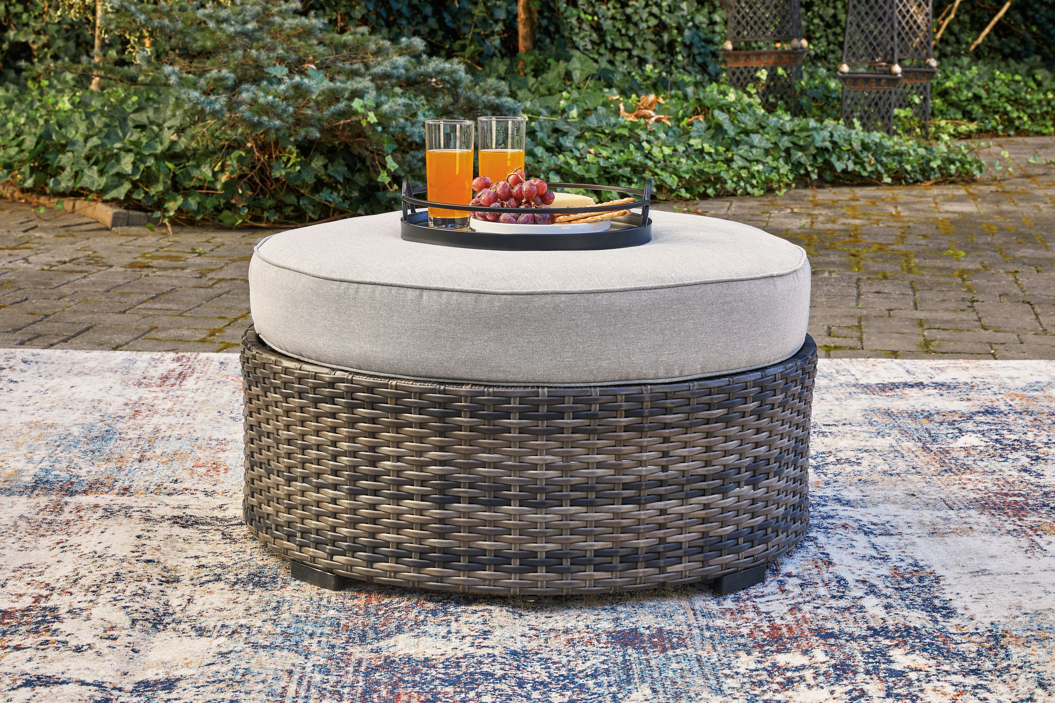 Harbor Court - Gray - Ottoman with Cushion