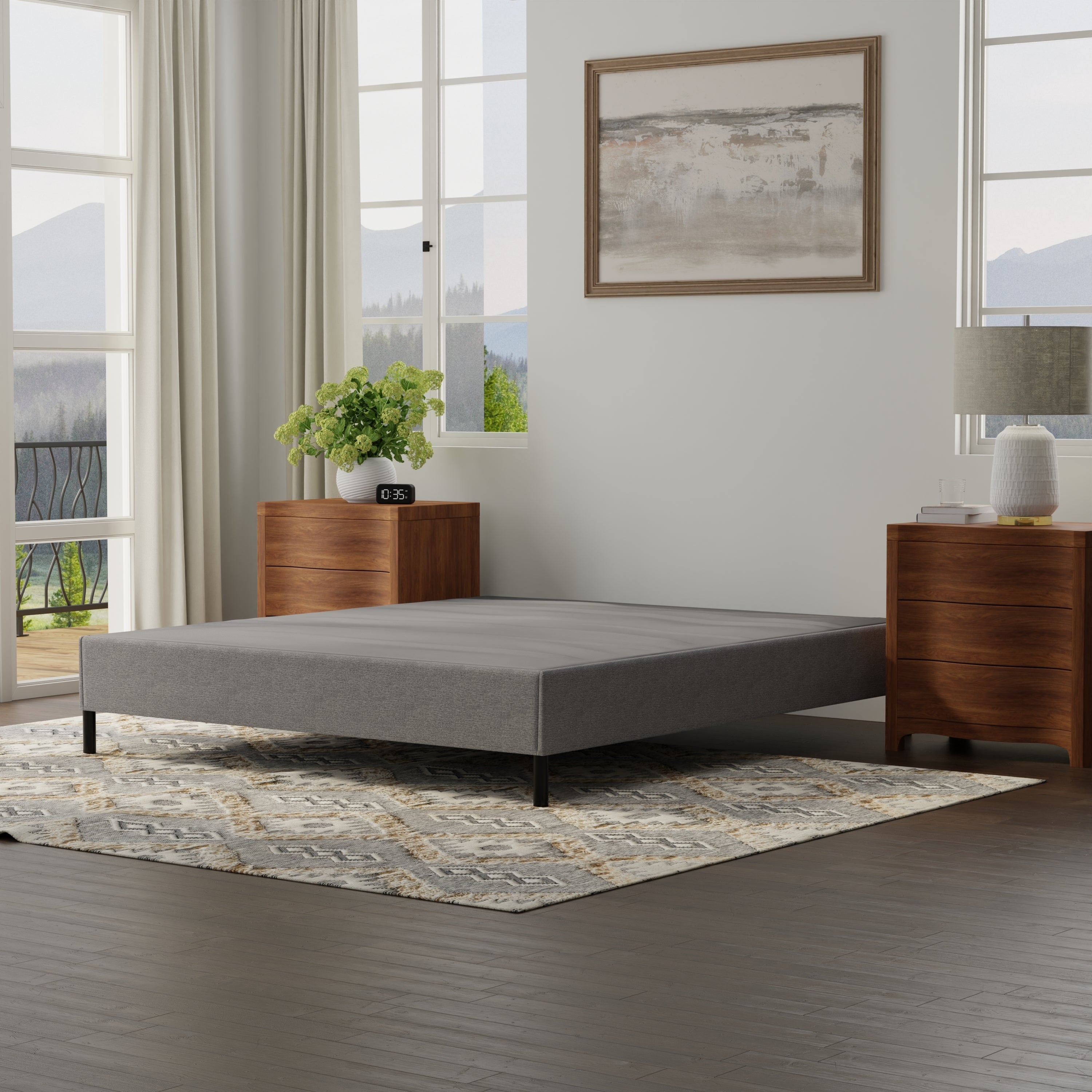 Black & Gray Twin Foundation: Premium Mattress Support