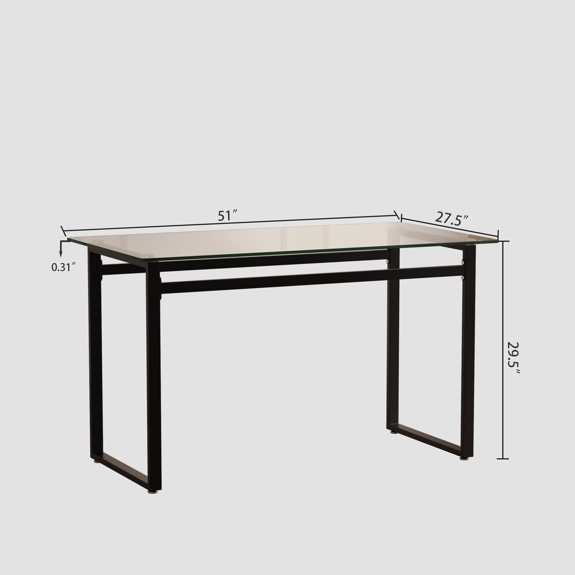 51" Glass Dining Table Set for 4 | Modern Kitchen Table