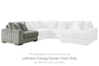 Fog gray sectional corner chair with left-arm facing design and plush cushions