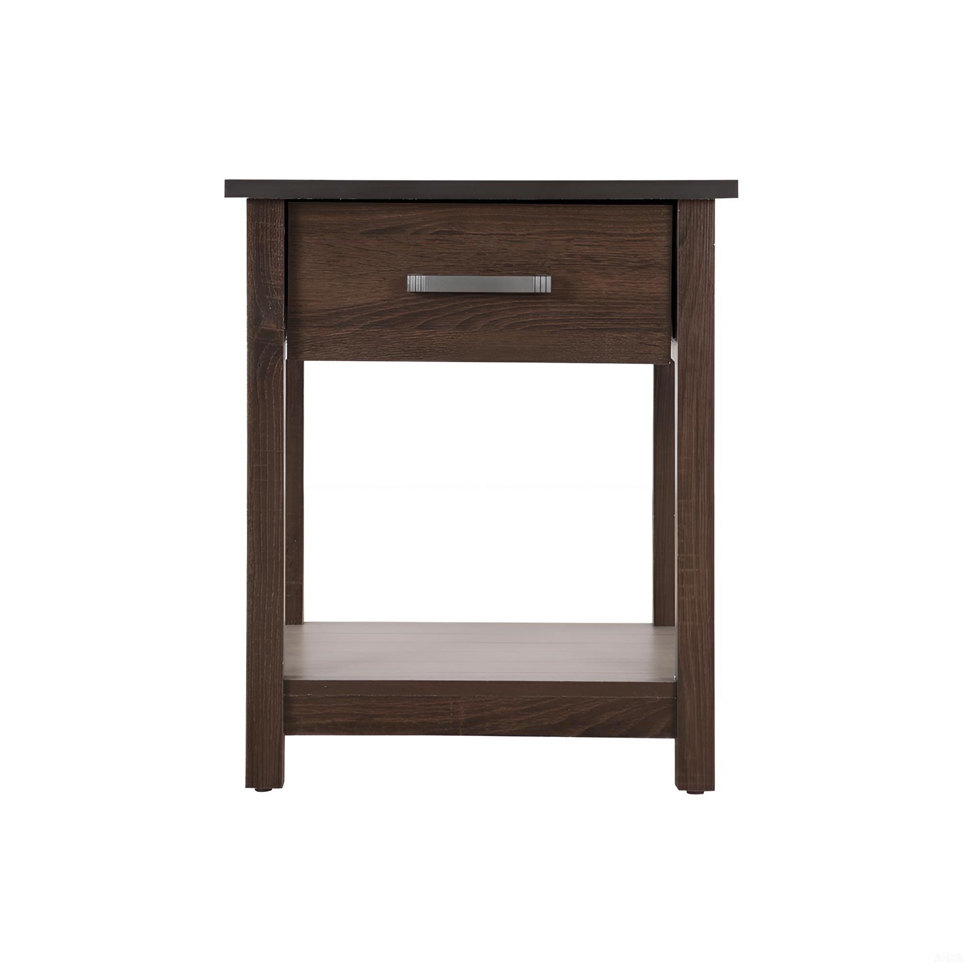 Sleek Contemporary Wenge Nightstand - Particle Board Side Table
