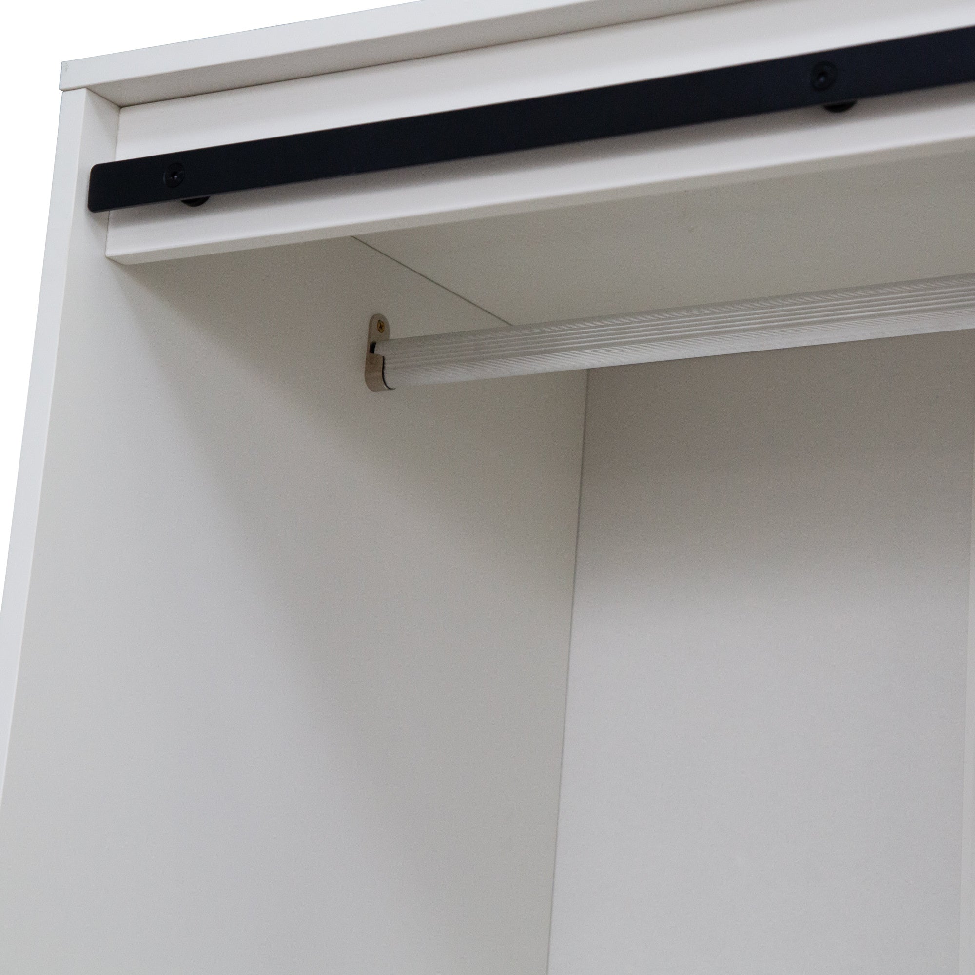 Rustic Armoire Wardrobe with Hanging Rod & Drawers
