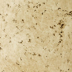 Beige speckled vase surface close-up with dark irregular flecks