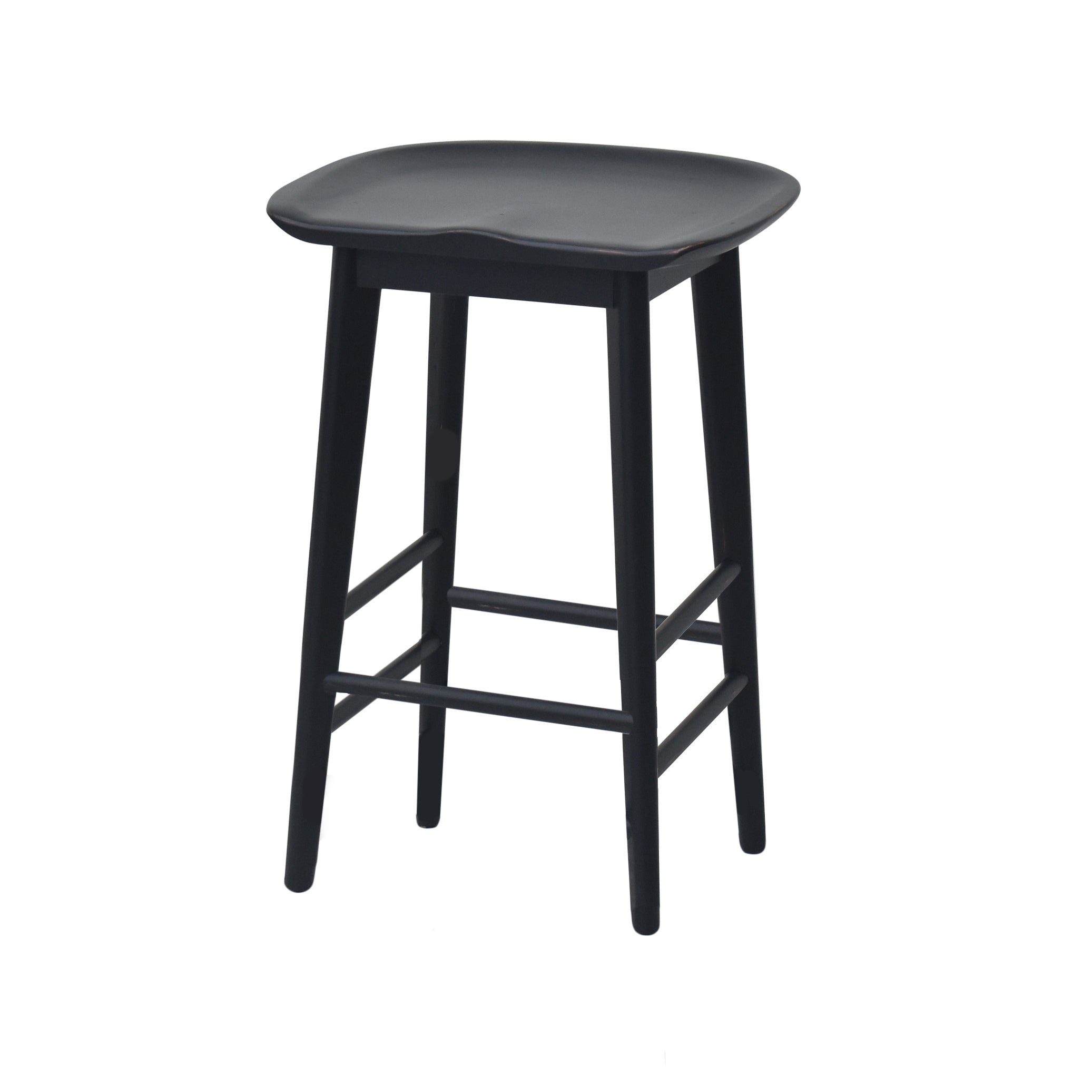 Hilton Black Counter Stool - Modern Bar Height Seating