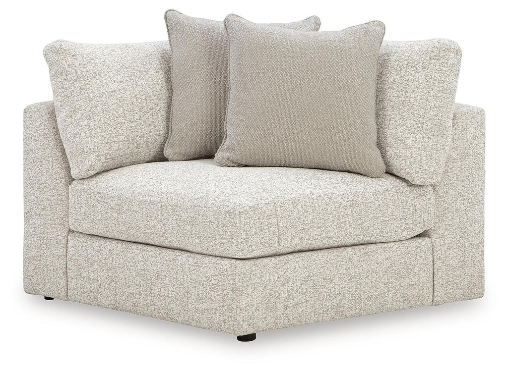 Ashbourne Estate fabric wedge armchair in light textured snowstone, padded armrests