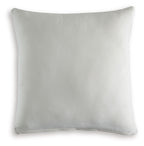 Light gray square throw pillow, plain front