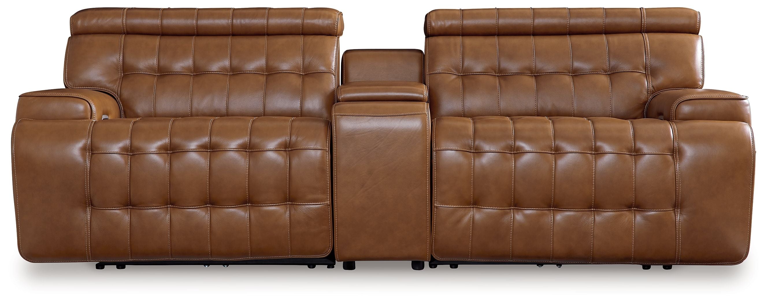 Temmpton Brown Power Leather Reclining Sectional