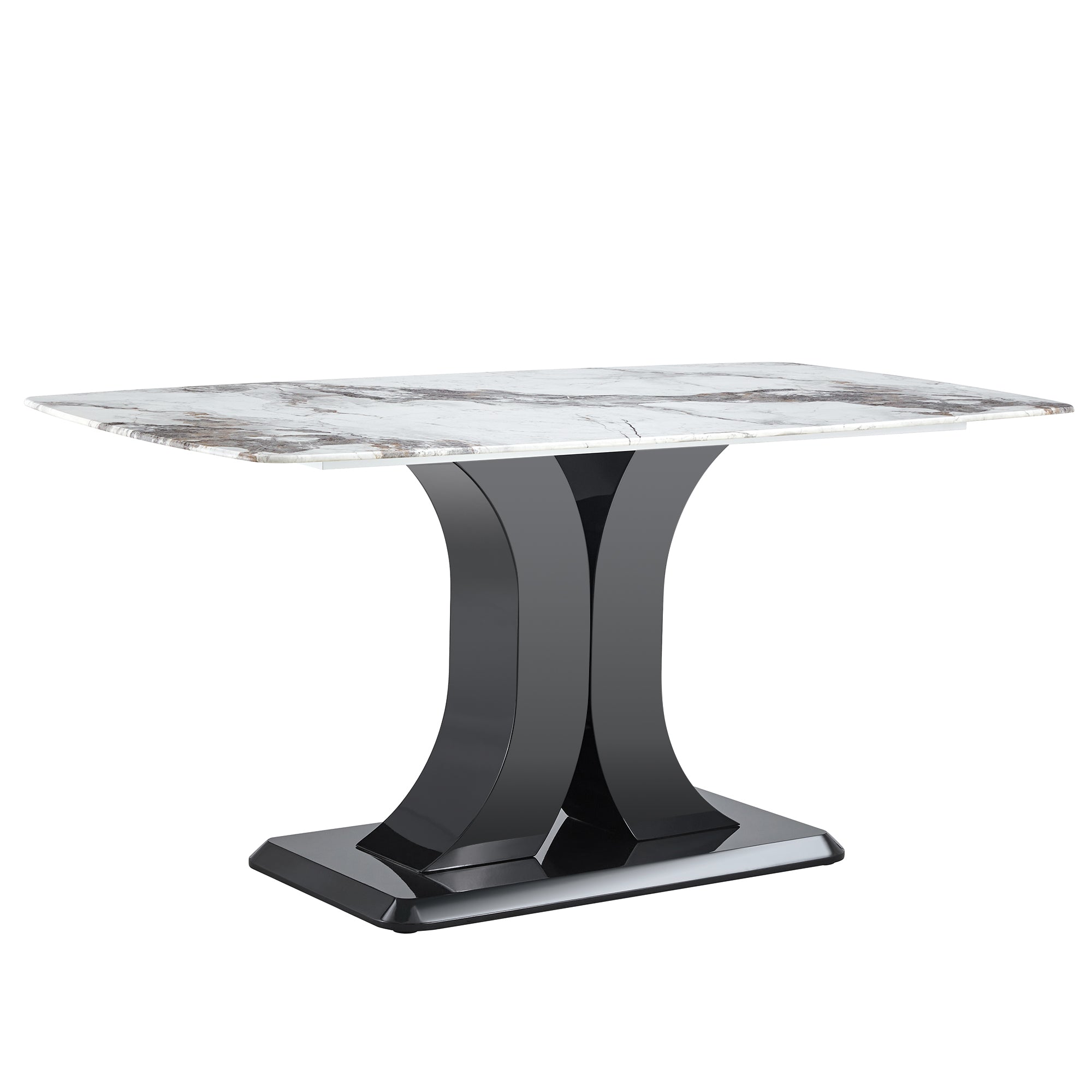 Faux Marble Dining Table Set w/ 6 Chairs
