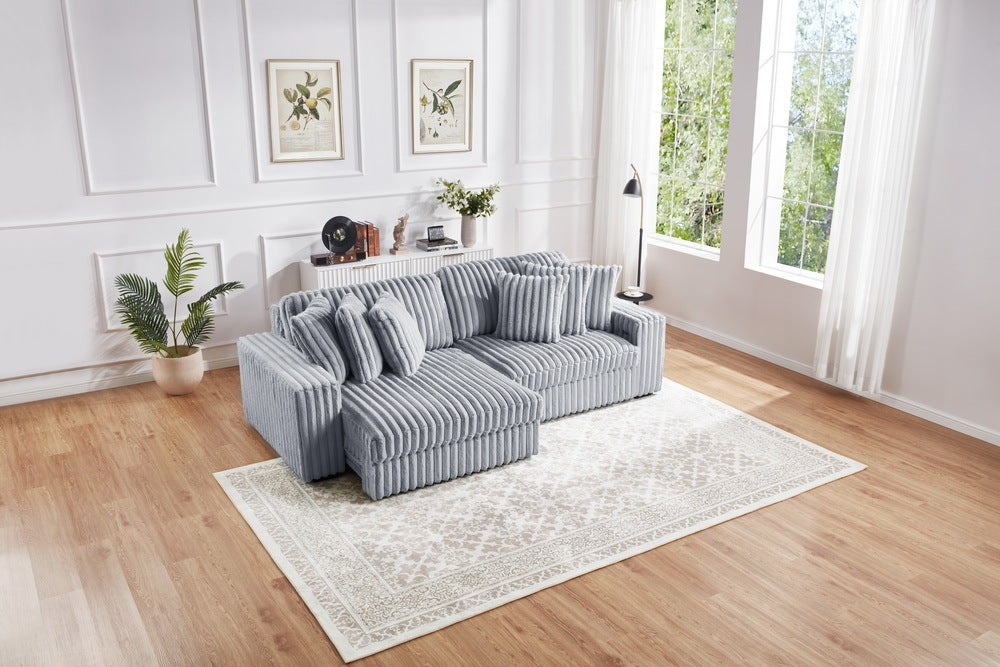 M086 Light Grey Power Sectional Loveseat