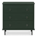 Reagan - 3 Drawer Nightstand - Deep Green