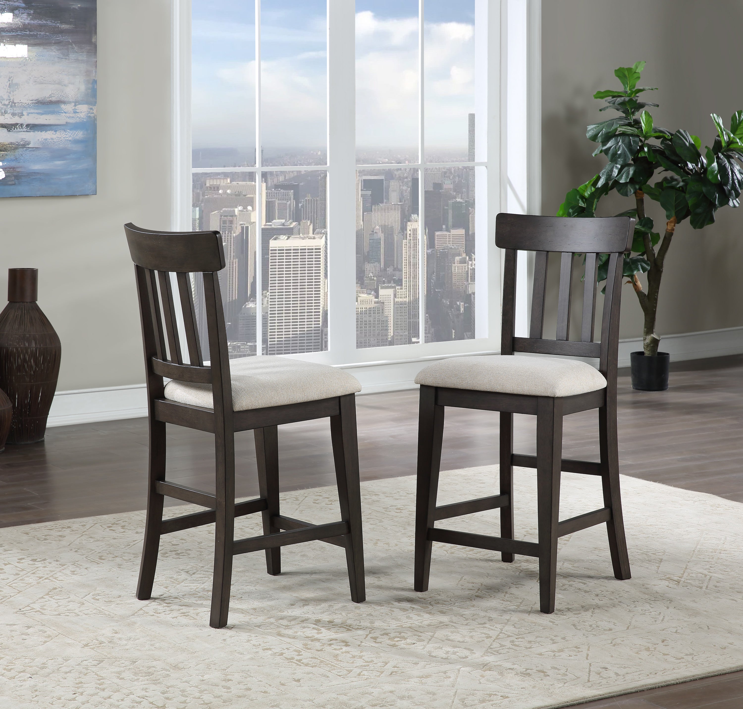 Napa 9-Piece Counter Height Dining Set - Dark Brown