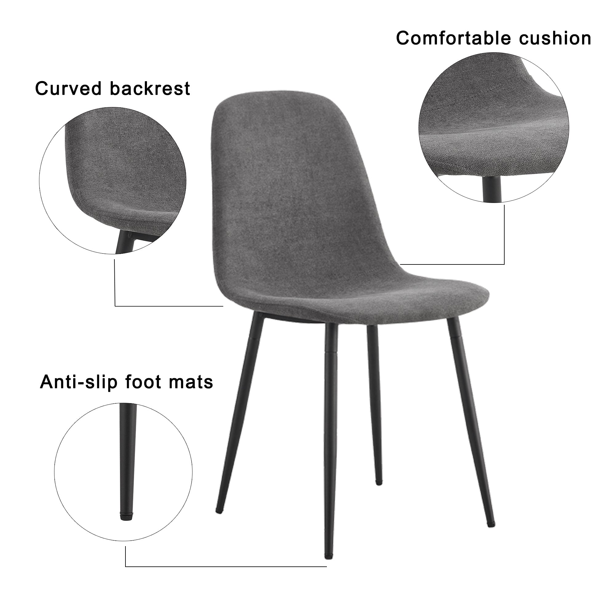 Modern Circular Dining Table Set with 6 Chairs