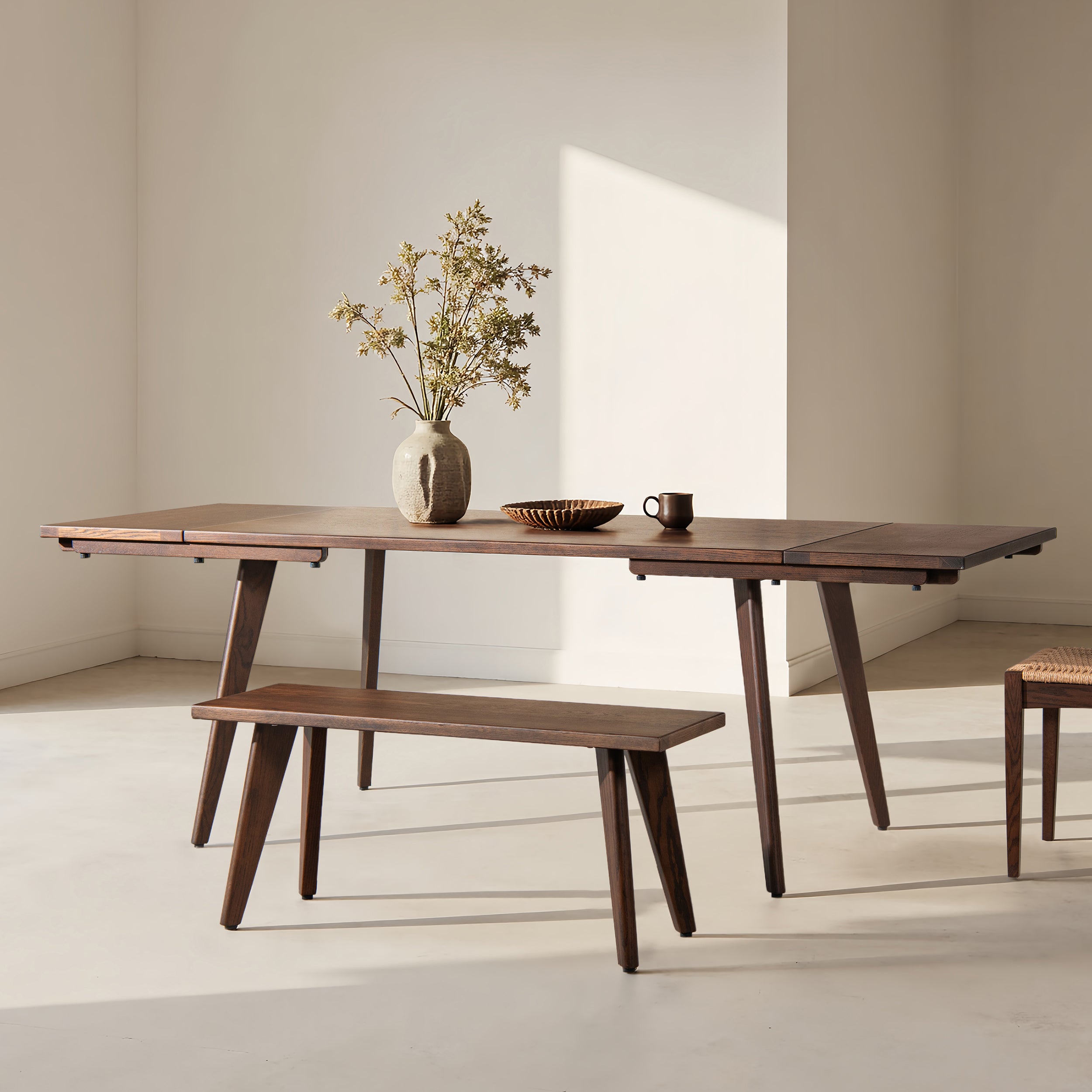 Capri 41.5" Solid Dark Brown Red Oak Bench