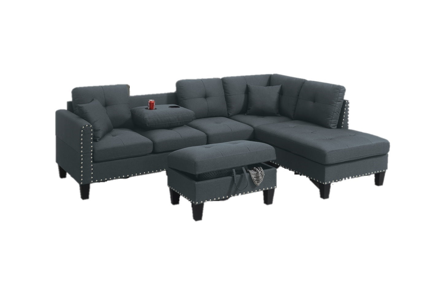 dark gray l shaped sectional sofa
