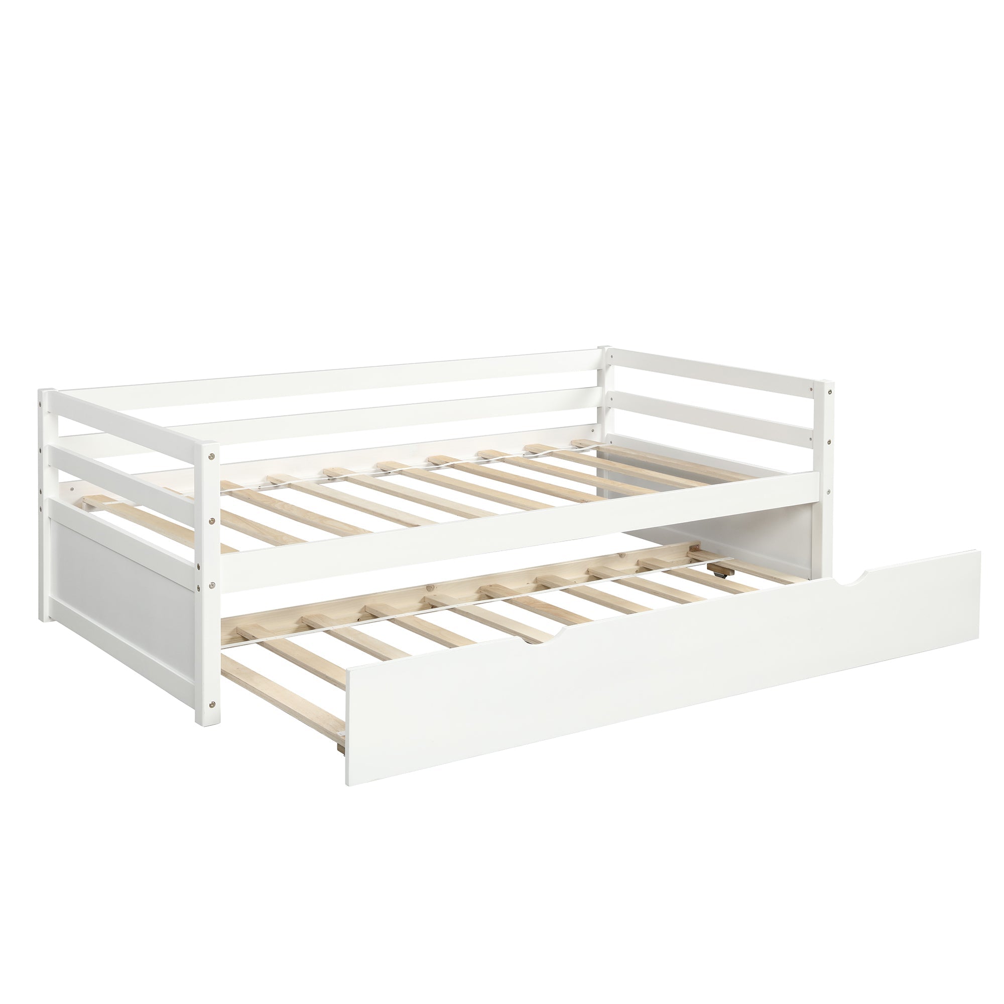 Daybed with Trundle Frame Set | Twin Size | White | Space-Saving Solution