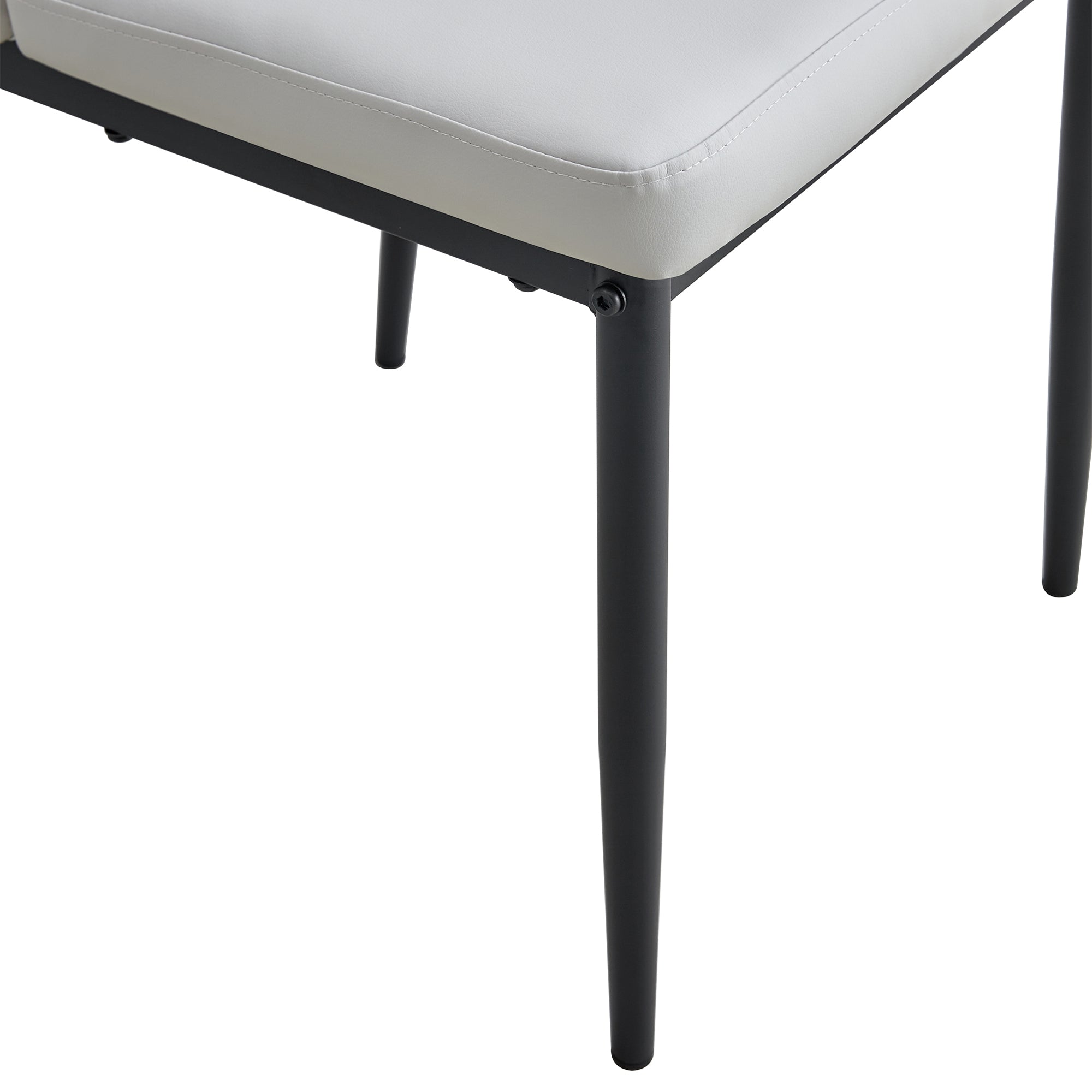 5-Piece Dining Set w/ Faux Leather Chairs - Gray