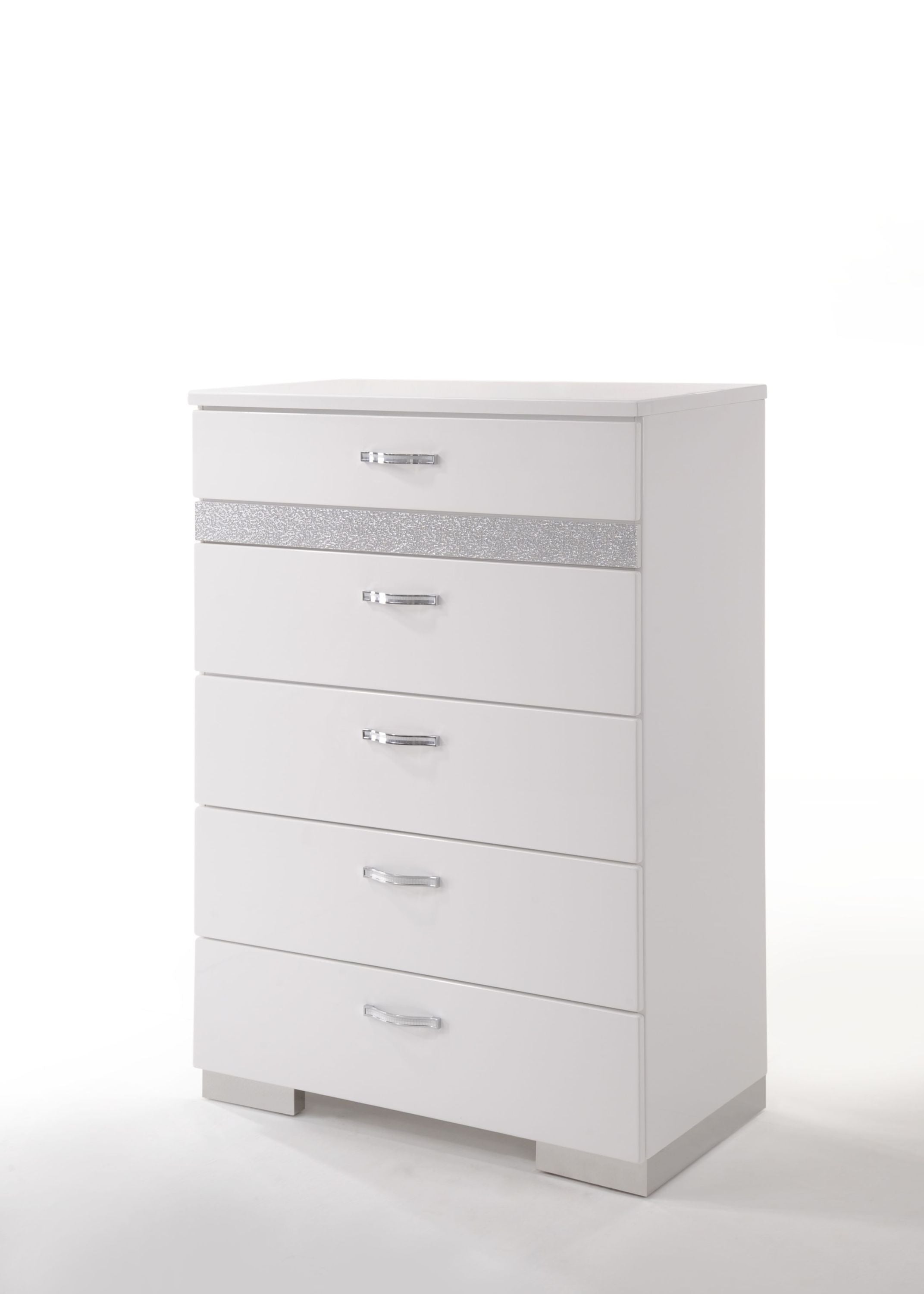 Naima II White High Gloss Chest - Modern Storage Solution