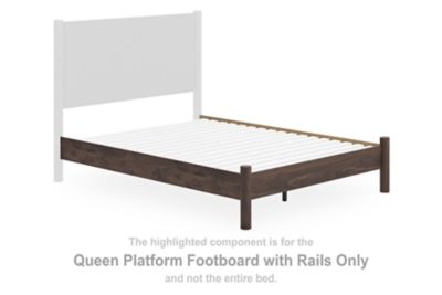 Pamytta - Brown - Queen Platform Footboard With Rails