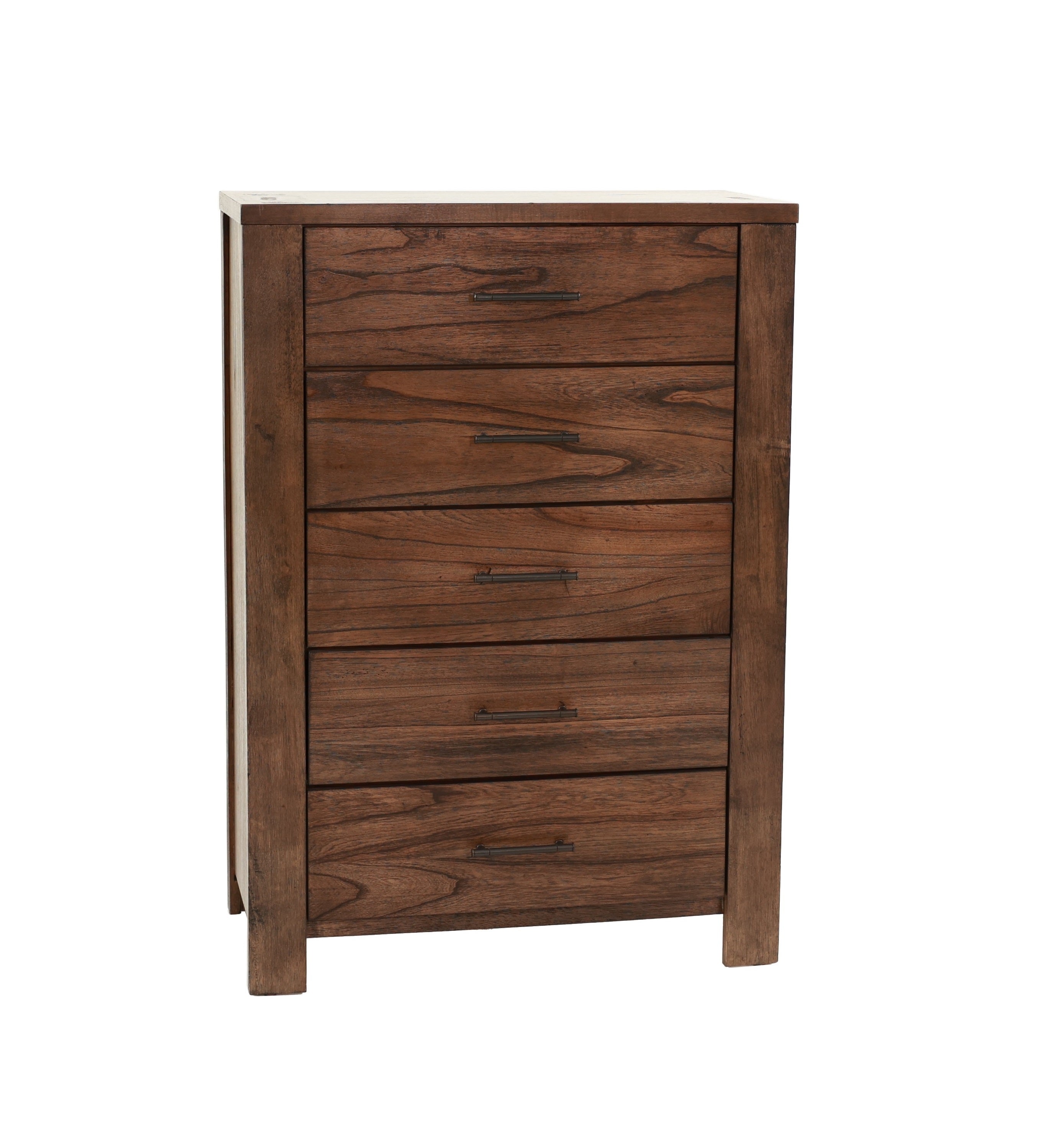 Oak Finish Chest of Drawers | 5 Drawers