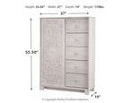 Whitewashed dressing chest dimensions: 55.5"H x 37"W x 19"D