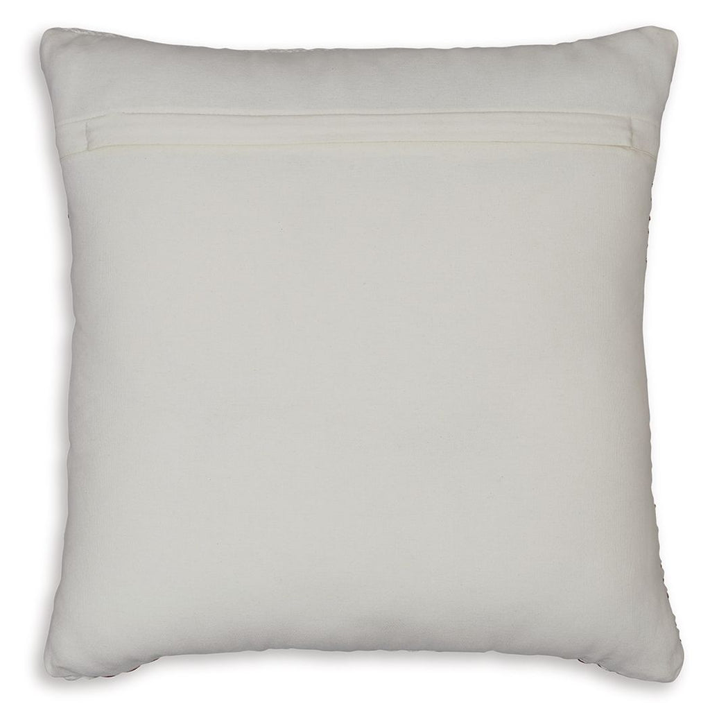 Square white pillow cushion with smooth fabric and stitched edge