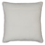Square white pillow cushion with smooth fabric and stitched edge