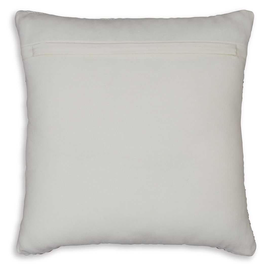 Square white pillow cushion with smooth fabric and stitched edge