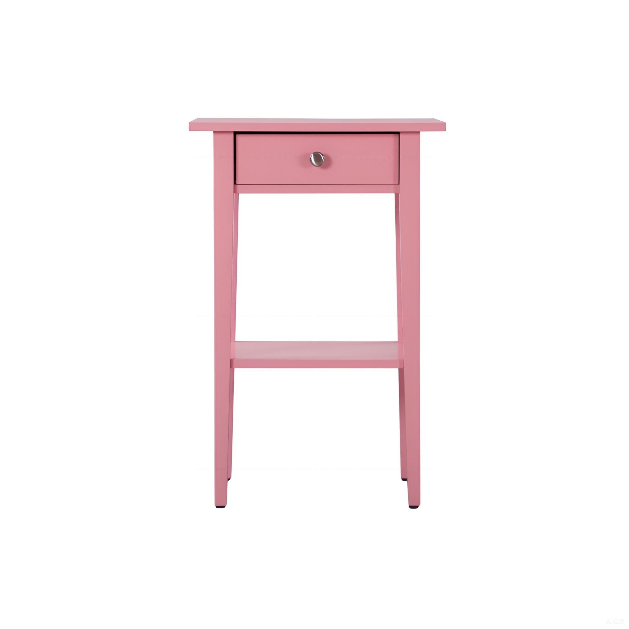 Charming Pink Contemporary Nightstand - Durable Particleboard