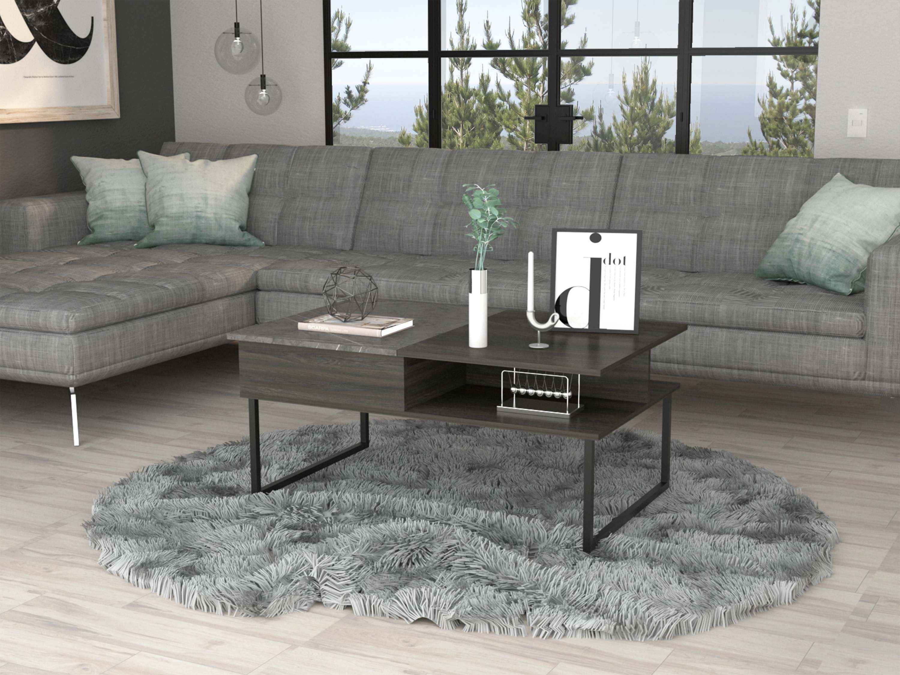 Dayton Lift Top Coffee Table - Storage & Workspace Solution